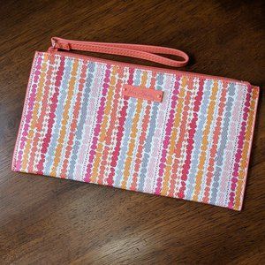Vera Bradley Confetti Stripe Slim Zip Wristlet